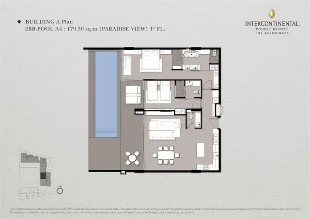 InterContinental — 2 спальни с бассейном (2BR-Pool A4) · 180 м², Камала и Сурин, Пхукет