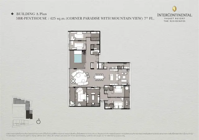 InterContinental — Пентхаус, 5 спален · 425 м², Камала и Сурин, Пхукет