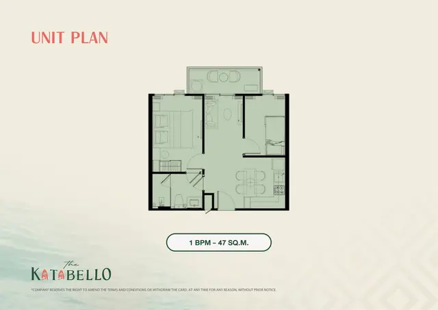 The Katabello — 1 спальня Plus (M) · 47 м², Карон и Ката, Пхукет
