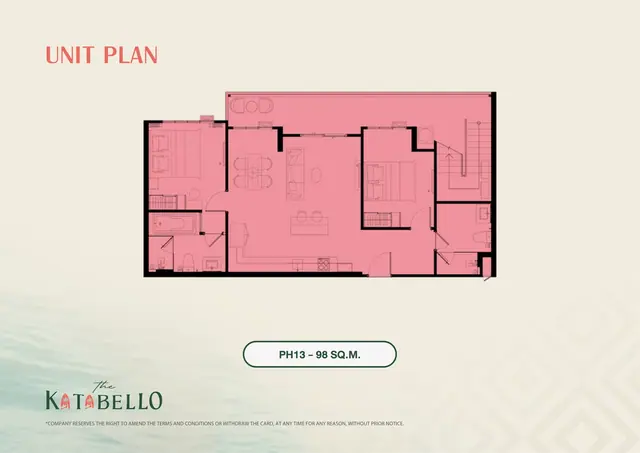 The Katabello — Пентхаус PH13 · 98 м², Карон и Ката, Пхукет