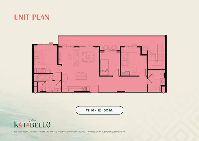 The Katabello — Пентхаус PH16 · 2 спальни + · 121 м², Карон и Ката, Пхукет