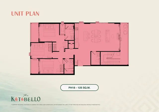 The Katabello — Пентхаус PH18 · 3 спальни · 125 м², Карон и Ката, Пхукет