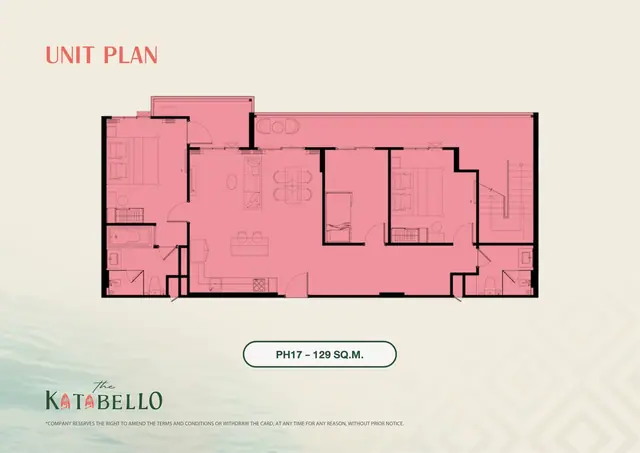 The Katabello — Пентхаус PH17 · 2 спальни + · 129 м², Карон и Ката, Пхукет
