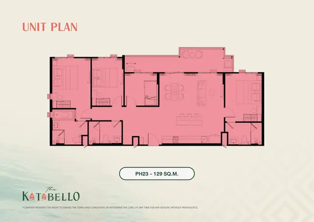 The Katabello — Пентхаус PH23 · 3 спальни · 129 м², Карон и Ката, Пхукет