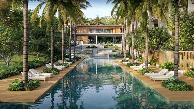 Kiara Reserve Residence Villas — Клубный бассейн среди пальм, Лаян, Пхукет