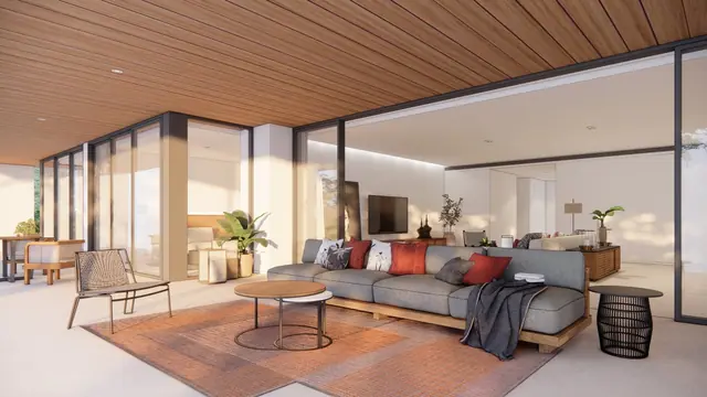 Kiara Reserve Residence Villas — Гостиная с раздвижным остеклением на террасу, Лаян, Пхукет