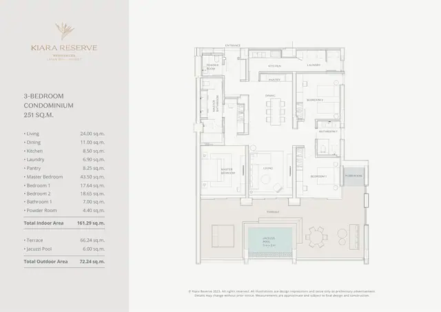 Kiara Reserve Residences — 3 спальни · одноуровневая · 251 м², Лаян, Пхукет