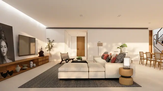 Kiara Reserve Residences — Пентхаус 4 спальни · гостиная, Лаян, Пхукет