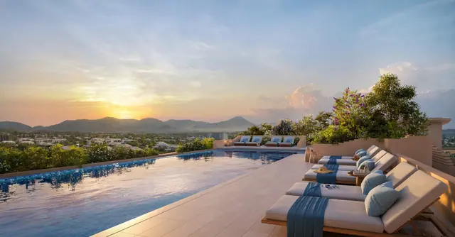Bellaguna Golf Residences — Бассейн на крыше на закате, Банг Тао и Лагуна, Пхукет
