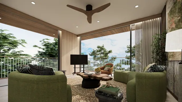Bellaguna Golf Residences — Гостиная у панорамного окна · 3 спальни, Банг Тао и Лагуна, Пхукет