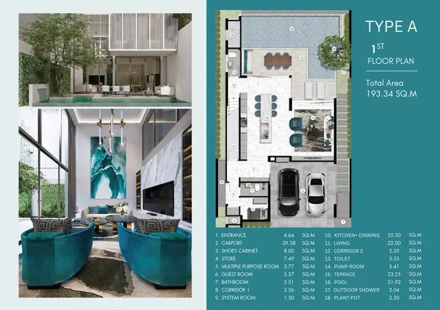 Larimar Villas — Тип A — 1-й этаж · 193 м², Чалонг, Пхукет