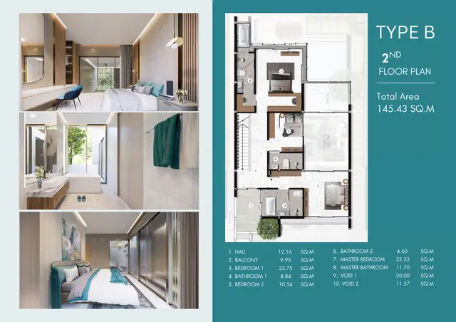 Larimar Villas — Тип B — 2-й этаж · 145 м², Чалонг, Пхукет