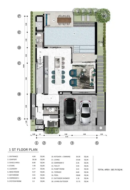 Larimar Villas — Тип B — 1-й этаж · 183 м², Чалонг, Пхукет