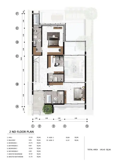 Larimar Villas — Тип B — 2-й этаж · 145 м², Чалонг, Пхукет