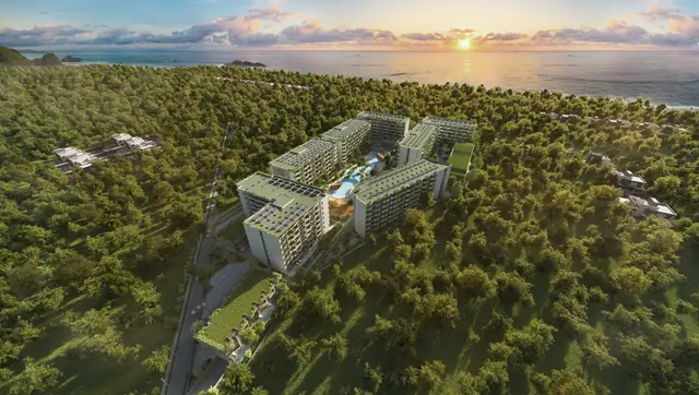 Layan Green Park Phase 2 — Комплекс на закате с высоты, Лаян, Пхукет