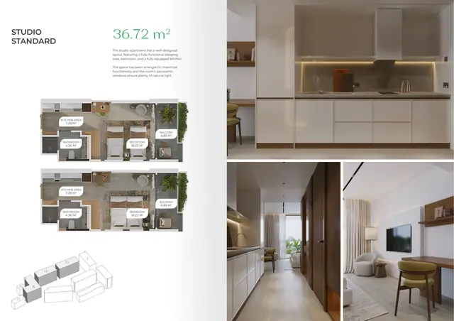 Layan Green Park Phase 2 — Студия стандарт (A) · 36,72 м², Лаян, Пхукет