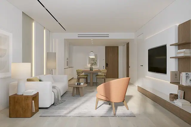 Layan Green Park Phase 2 — 1 спальня B: гостиная, Лаян, Пхукет