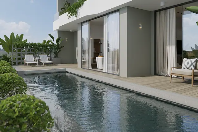 Layan Green Park Phase 2 — 2 спальни CP: терраса с бассейном, Лаян, Пхукет