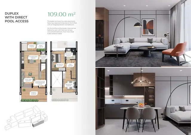 Layan Green Park — Дуплекс с прямым выходом к бассейну · 109,00 м², Лаян, Пхукет