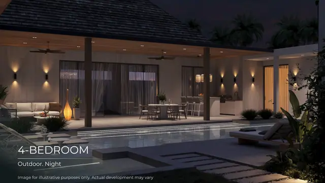 Layan Lucky Villas II — Бассейн вечером, 4 спальни, Лаян, Пхукет