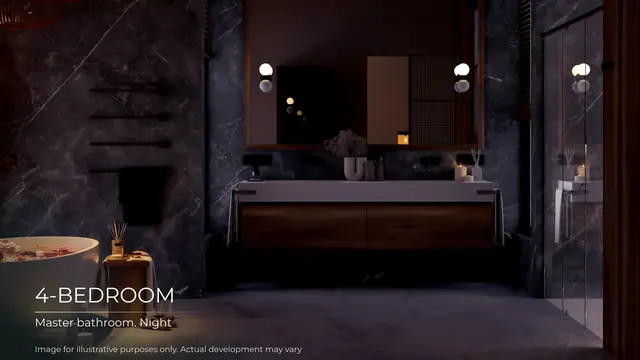 Layan Lucky Villas II — Мастер-ванная вечером, Лаян, Пхукет
