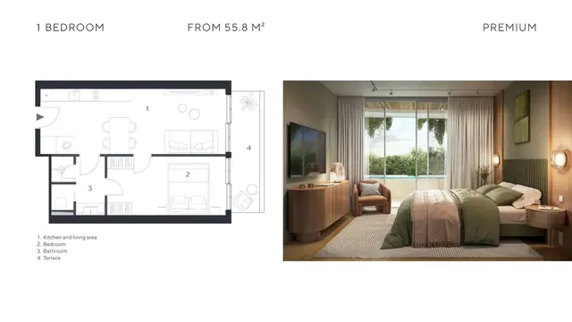Layan Verde — Premium · 1 спальня · от 55.8 м², Лаян, Пхукет