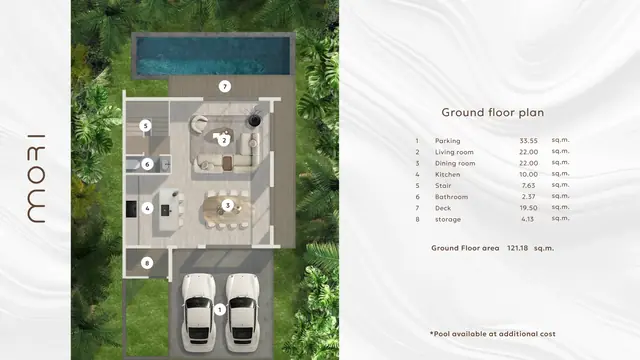 Manor Mori — Дом 3 спальни — 1-й этаж · 121 м², Банг Тао и Лагуна, Пхукет