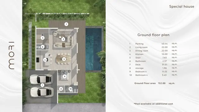 Manor Mori — Дом 4 спальни · 260 м² — 1-й этаж, Банг Тао и Лагуна, Пхукет