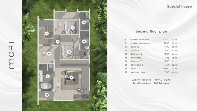 Manor Mori — Дом 4 спальни · 260 м² — 2-й этаж, Банг Тао и Лагуна, Пхукет