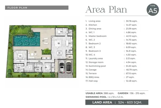 Mouana Serenity Cherng Talay — Тип A5 · 3 спальни · 388 м², Банг Тао и Лагуна, Пхукет