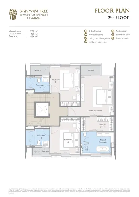 Nammu Banyan Tree Beach Residences — 2-й этаж · три спальни и гардеробная, Банг Тао и Лагуна, Пхукет