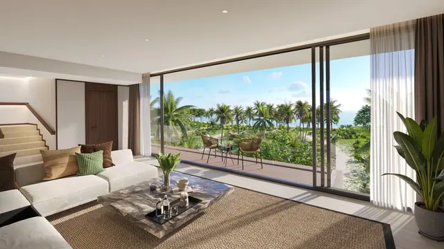 Nammu Banyan Tree Beach Residences — Гостиная с выходом на террасу, Банг Тао и Лагуна, Пхукет