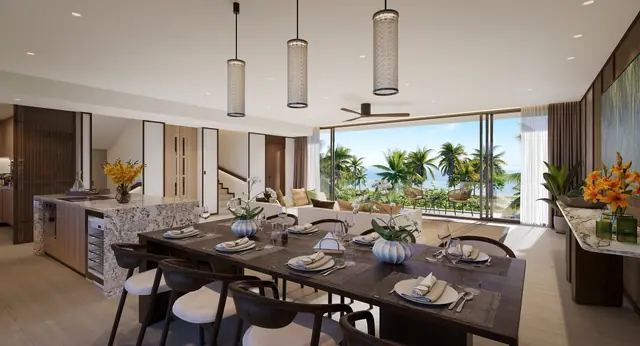 Nammu Banyan Tree Beach Residences — Столовая и кухонный остров, Банг Тао и Лагуна, Пхукет