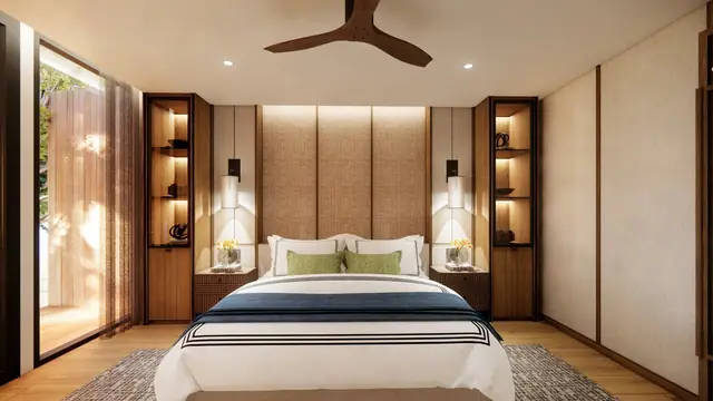 Nammu Banyan Tree Beach Residences — Мастер-спальня, вид от окна, Банг Тао и Лагуна, Пхукет