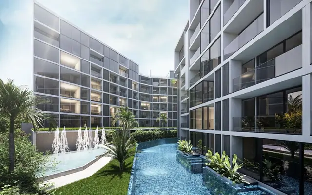 Next Point Condominium — Водный канал во внутреннем дворе, Раваи и Най Харн, Пхукет