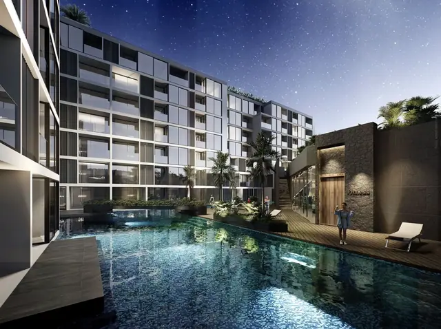 Next Point Condominium — Внутренний двор ночью, Раваи и Най Харн, Пхукет