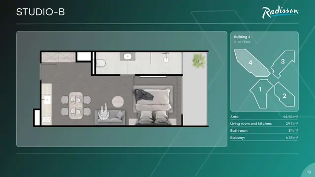 Next Point Condominium — Студия B (корпус 4) · 45 м², Раваи и Най Харн, Пхукет