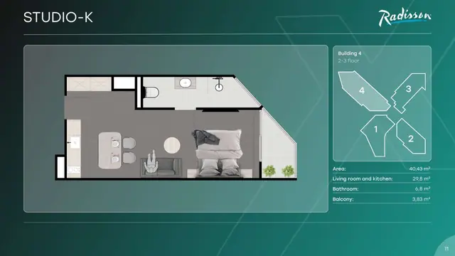 Next Point Condominium — Студия K · 40 м², Раваи и Най Харн, Пхукет