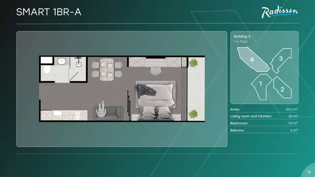 Next Point Condominium — Smart 1BR-A — 1 спальня · 40 м², Раваи и Най Харн, Пхукет
