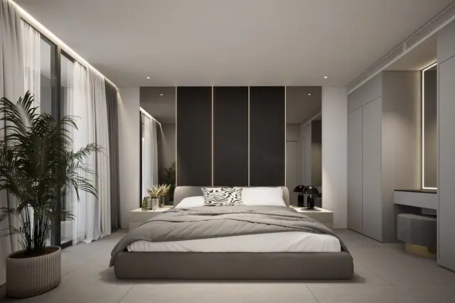 Next Point Condominium — Спальня с гардеробом и туалетным столиком, Раваи и Най Харн, Пхукет