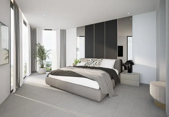 Next Point Condominium — Спальня с угловым остеклением, Раваи и Най Харн, Пхукет