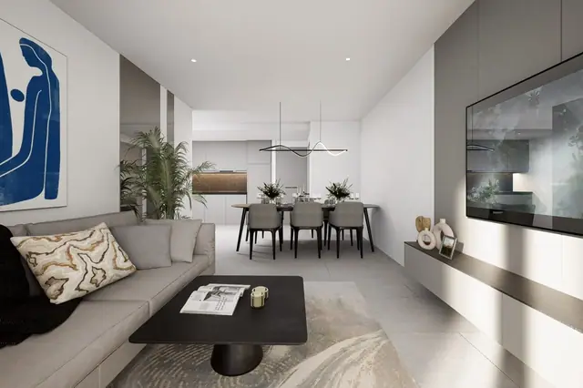 Next Point Condominium — Гостиная-столовая с кухней, Раваи и Най Харн, Пхукет