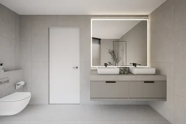 Next Point Condominium — Ванная с двойным умывальником, Раваи и Най Харн, Пхукет