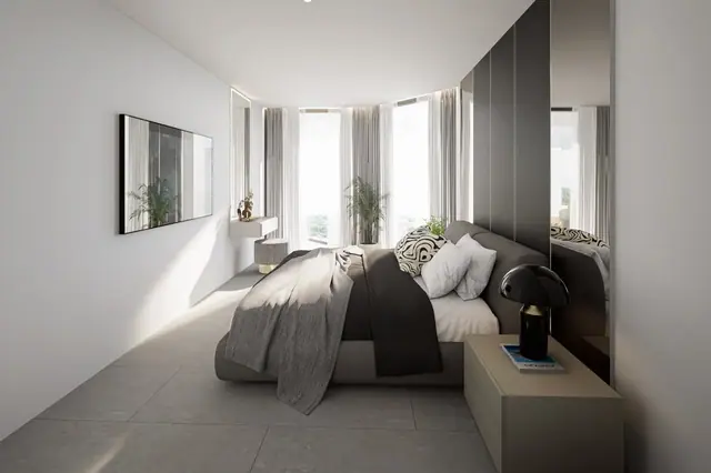 Next Point Condominium — Спальня с туалетным столиком у окна, Раваи и Най Харн, Пхукет