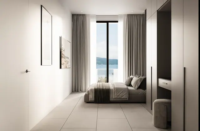Next Point Condominium — Спальня с видом на море · 3 спальни, Раваи и Най Харн, Пхукет