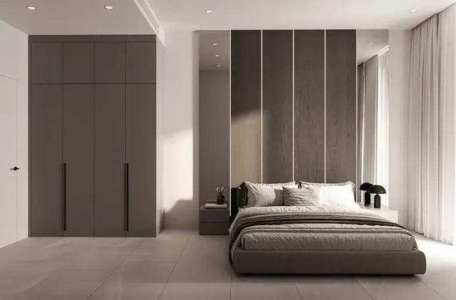 Next Point Condominium — Спальня со шкафами во всю стену · 3 спальни, Раваи и Най Харн, Пхукет