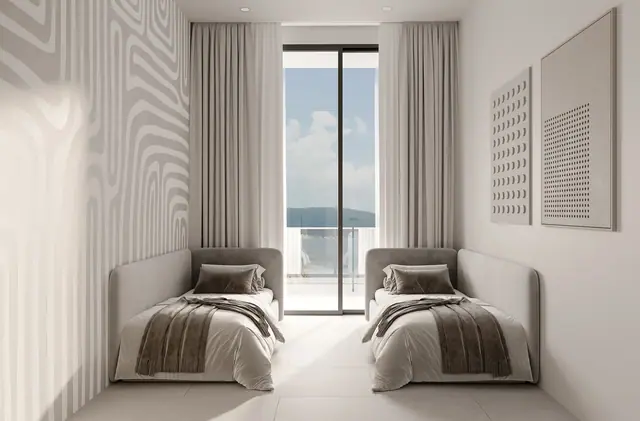 Next Point Condominium — Детская с двумя кроватями и видом на море · 3 спальни, Раваи и Най Харн, Пхукет