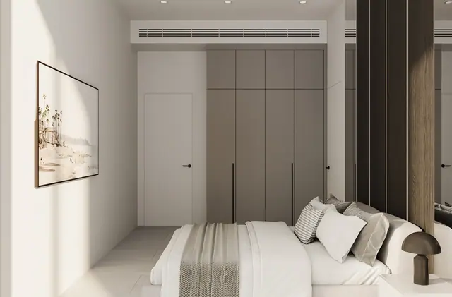 Next Point Condominium — Спальня со шкафом во всю стену · угловая квартира, Раваи и Най Харн, Пхукет