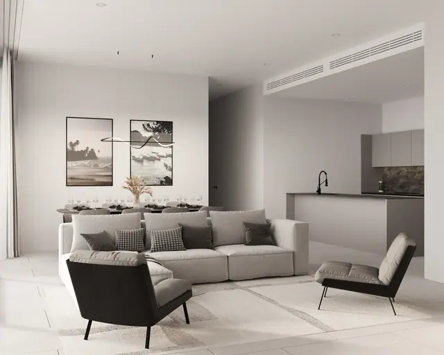 Next Point Condominium — Гостиная с кухней · 1 спальня, Раваи и Най Харн, Пхукет