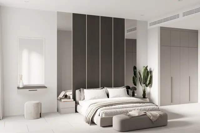 Next Point Condominium — Спальня с гардеробом и туалетным столиком · 1 спальня, Раваи и Най Харн, Пхукет